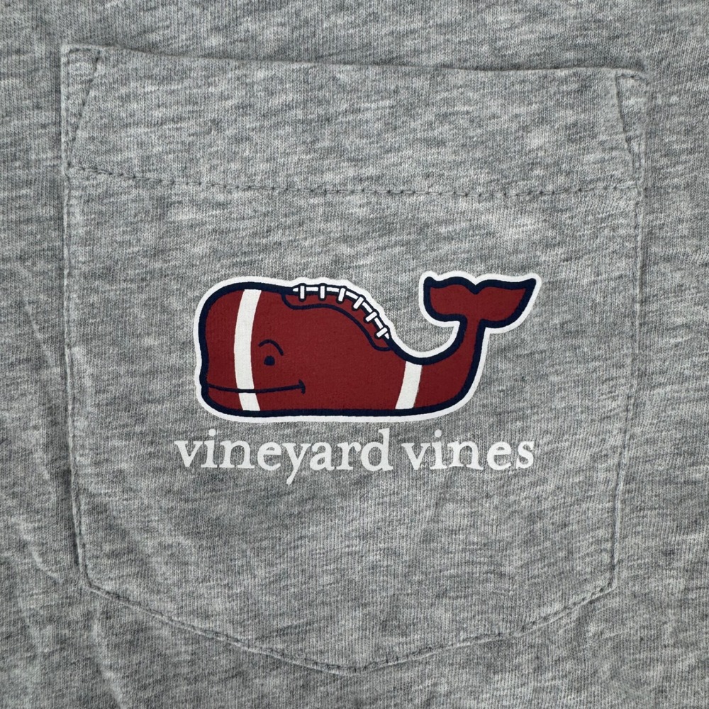 Vineyard Vines Mens Small Gray Football Whale Long Sleeve Pocket T-Shirt S - Picture 5 of 8